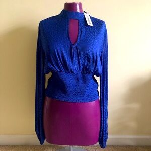 Steve Madden Royal Blue Long Sleeve Blouse